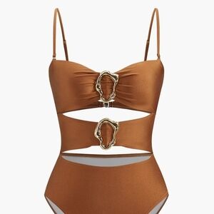 Commense Brown Cutout Bikini